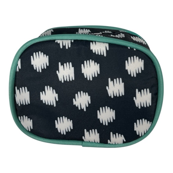NWT Thirty-One 31 Cute Case Navy Doodle Dot Teal Gift Travel Zipper - Picture 6 of 9